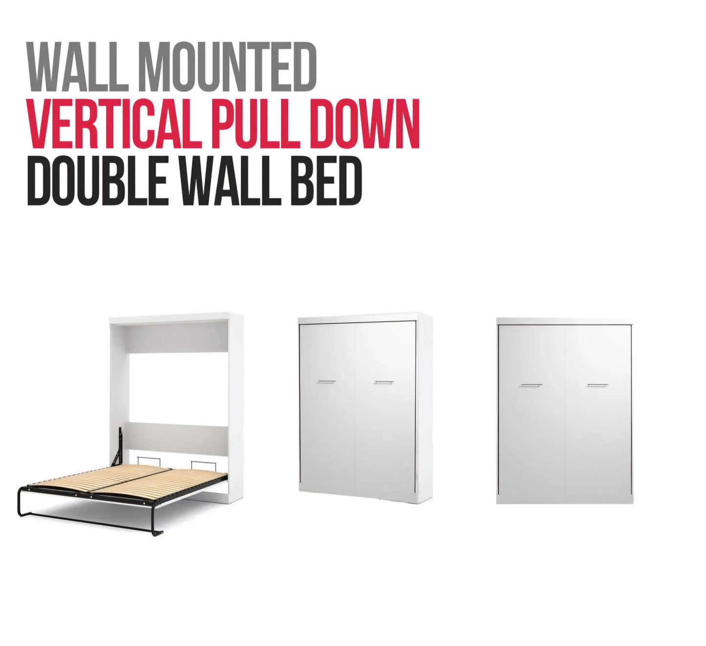 Belyn Vertical Pull Down Double Wall Bed