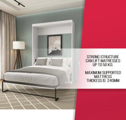 Belyn Vertical Pull Down Double Wall Bed